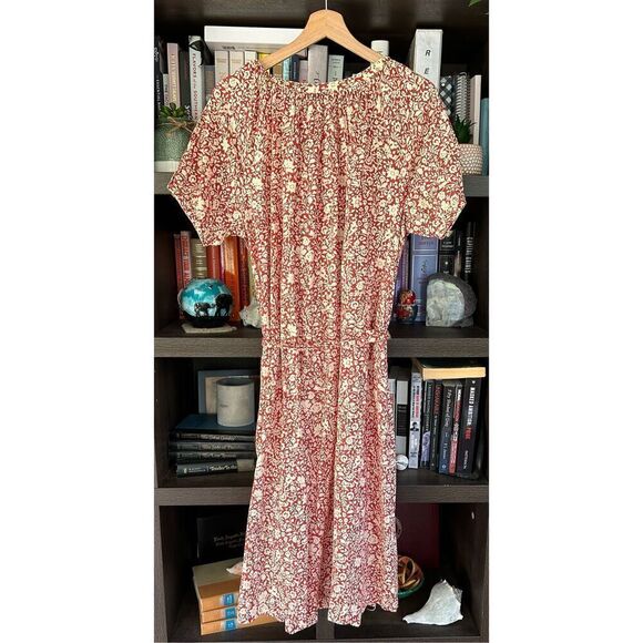 NWOT Faherty Caramel Dress In Spice Sunrise Floral Size XS - Picture 4 of 11
